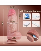 Thrusting Huge Thick Dildo Vibratör 21 Cm
