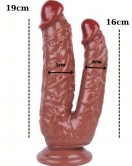 Noctis 19cm Kahverengi Çiftli Dildo No:76