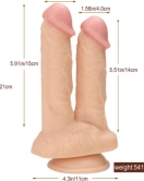 Noctis 21cm Realistik Çiftli Dildo No:61