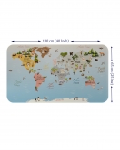 Eğitici Dünya Haritası Dünya Atlası Çocuk ve Bebek Odası Duvar Sticker -60x105-3824