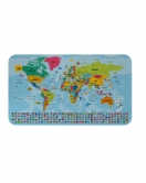 Dünya Haritası Eğitici Ülke Bayraklı Türkçe Harita Çocuk ve Genç Odası Duvar Sticker-60x105-3865B