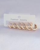 Pirinç Gold Renk Oval Küpe Seti