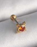 316L Çelik Gold Renk Turuncu Zirkon Taşlı Tragus Piercing