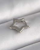 316L Çelik Gümüş Renk Zirkon Taş Detay Yıldız Model Tragus Piercing