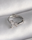 316L Çelik Gümüş Renk Zirkon Taşlı Kelebek Model Tragus Piercing