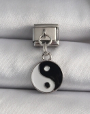 316L Çelik Gümüş Renk Sallantı YinYang Model Nomination Charm
