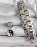 316L Çelik Gümüş Renk Sallantı YinYang Model Nomination Charm