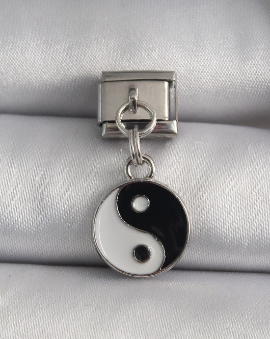 316L Çelik Gümüş Renk Sallantı YinYang Model Nomination Charm
