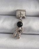 316L Çelik Gümüş Renk Sallantı Astronot Model Yıldız Detay Nomination Charm