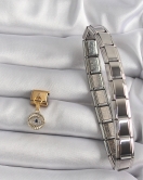 316L Çelik Gold Renk Sallantı Zirkon Taşlı Göz Model Nomination Charm