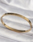316L Çelik Gold Renk Zirkon Taşlı Model Kadın Bilezik