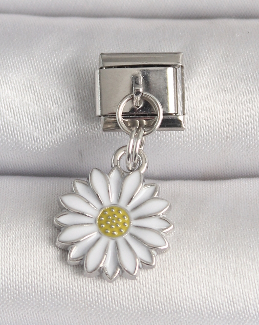 316L Çelik Gümüş Renk Papatya Model Nomination Charm