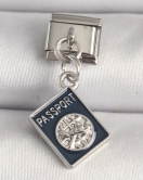 316L Çelik Gümüş Renk Passport Model Nomination Charm