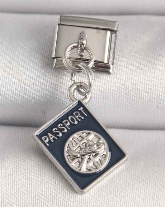 316L Çelik Gümüş Renk Passport Model Nomination Charm