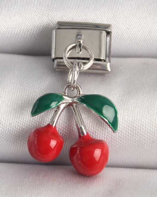 316L Çelik Gümüş Renk Kiraz Model Nomination Charm