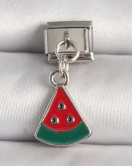 316L Çelik Gümüş Renk Karpuz Dilim Model Nomination Charm