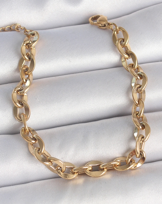 316L Çelik Gold Renk Zincir Model Kadın Bileklik