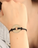 FREEDOM (Özgür) Siyah Deri İpli Unisex Mood Bileklik